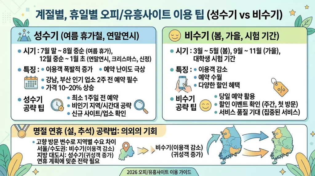 계절별, 휴일별 오피 이용 팁