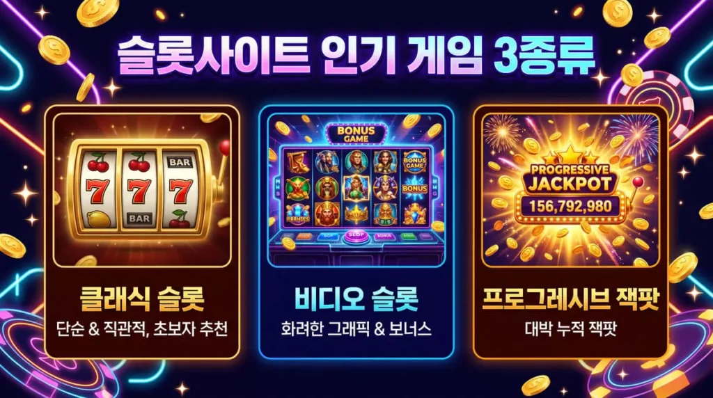슬롯사이트에서 인기 있는 게임 종류