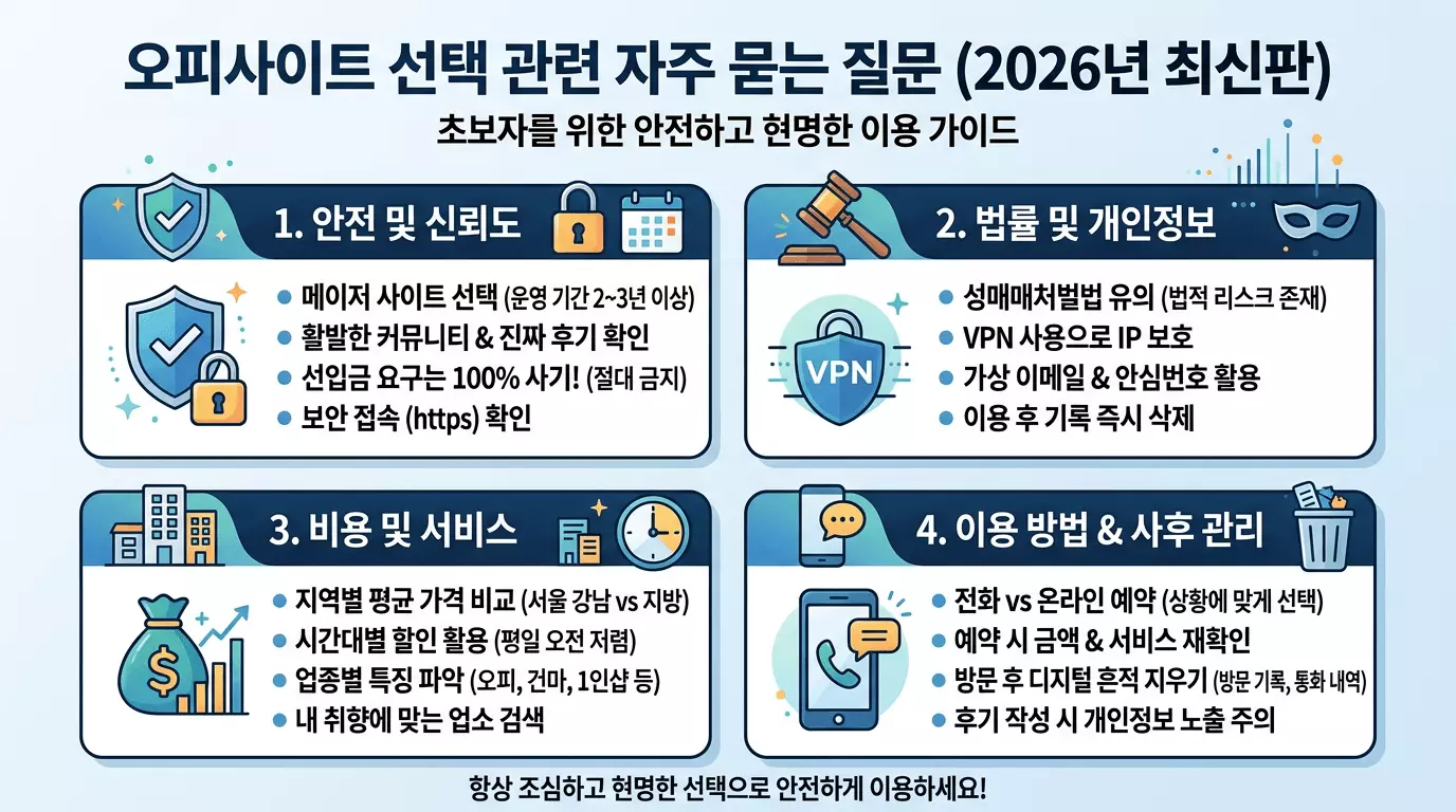 오피사이트 선택 관련 자주 묻는 질문 (2026년 최신판)