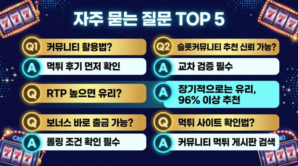 온라인 슬롯커뮤니티 관련 자주 묻는 질문 (FAQ)